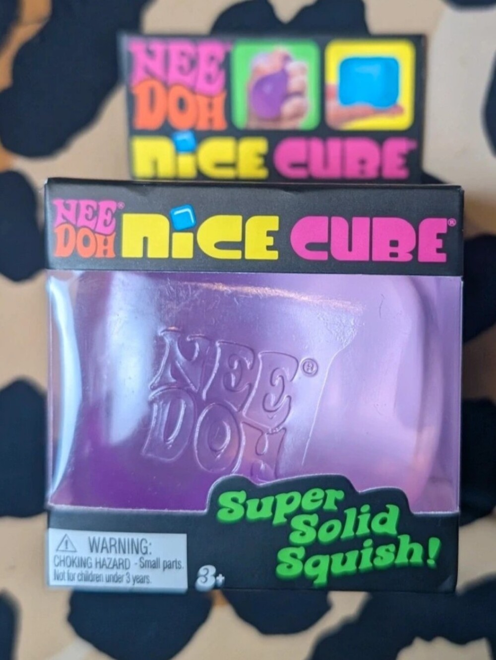 NeeDoh Nice Cube Purple Super Solid Squish Viral Stress Toy NEW